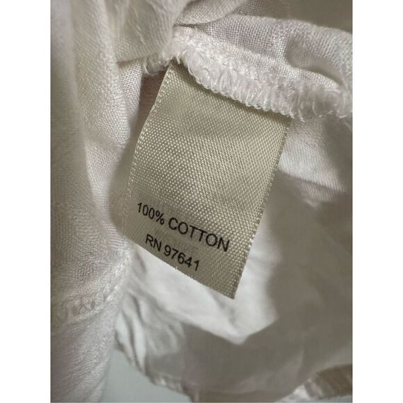 J Jill women’s 100% cotton white button front collared blouse sz L preppy career - Picture 4 of 6